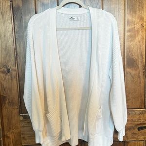 Hollister white cardigan